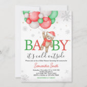 ベビー外が冷たいクマのベビーシャワー 招待状 (正面)