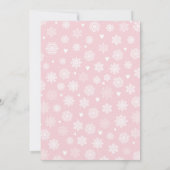 ベビー外が冷たいシャワーピンクの女の子の冬 招待状 (裏面)