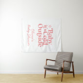 ベビー外が冷たいレトロベビーシャワーへようこそ タペストリー (インサイチュ(横))