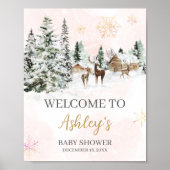 ベビー外が冷たい女の子の冬へようこそ ポスター (正面)