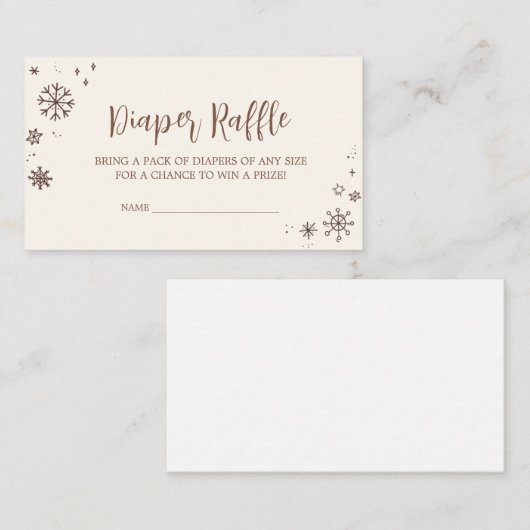 ベビー外が冷たい赤ちゃんシャワーおむつラッフル エンクロージャーカード (正面/裏面)