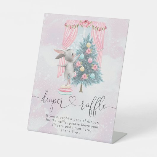 ベビー外が冷たい赤ちゃんシャワーおむつラッフル 台座サイン (正面)