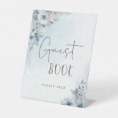 ベビー外が冷たい赤ちゃんシャワーのゲストブックサイン 台座サイン (正面)