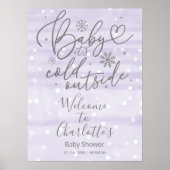 ベビー外が冷たい赤ちゃんシャワー歓迎サイン ポスター (正面)
