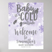 ベビー外が冷たい赤ちゃんシャワー歓迎サイン ポスター (正面)