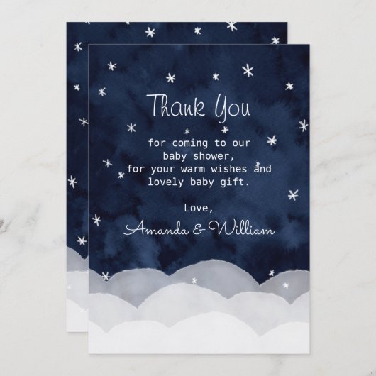 ベビー外が寒いありがとうお洒落。 サンキューカード (正面/裏面)