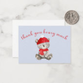 ベビー外が寒いクマサンキューカード ノートカード (正面/裏面インサイチュ)