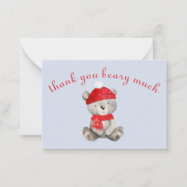 ベビー外が寒いクマサンキューカード ノートカード