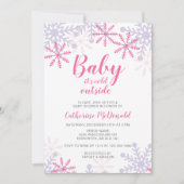 ベビー外が寒いベイビーシャワー雪 招待状 (正面)