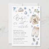 ベビー外が寒いベビーウェア赤ちゃんシャワー 招待状 (正面)