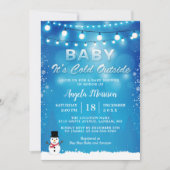 ベビー外が寒い冬のライトベビーシャワー 招待状 (正面)