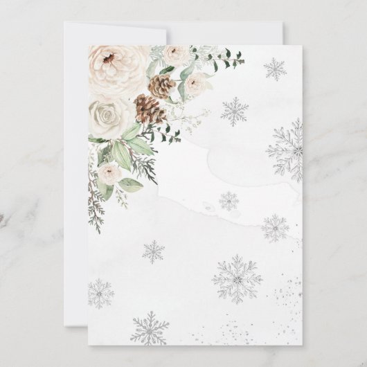 ベビー外が寒い夜鹿の冬のシャワー 招待状 (裏面)