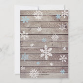 ベビー外が寒い男の子の赤ちゃんシャワー、雪だるま 招待状 (裏面)