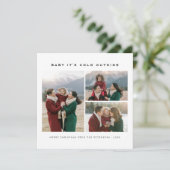 ベビー外が寒い3写真クリスマス シーズンカード (スタンド正面)