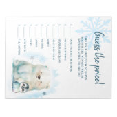 ベビー外で価格を推測する ノートパッド (正面)