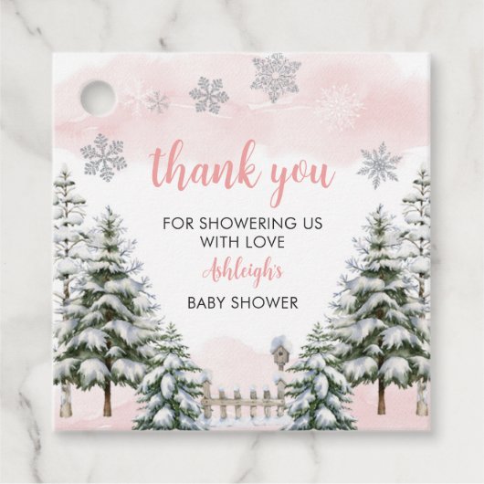 ベビー外で冷たい赤ちゃんシャワーありがとう フェイバータグ (正面)