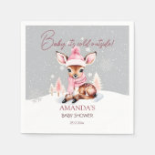 ベビー外のガールディアベイビーシャワーが冷たい スタンダードカクテルナプキン (正面)