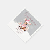 ベビー外のガールディアベイビーシャワーが冷たい スタンダードカクテルナプキン (角)