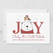 ベビー外のクリスマスグリーティングカードは冷たい (正面)