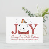 ベビー外のクリスマスグリーティングカードは冷たい (スタンド正面)