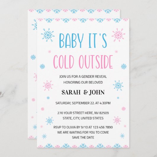 ベビー外のジェンダーが明らかにできない 招待状 (正面/裏面)