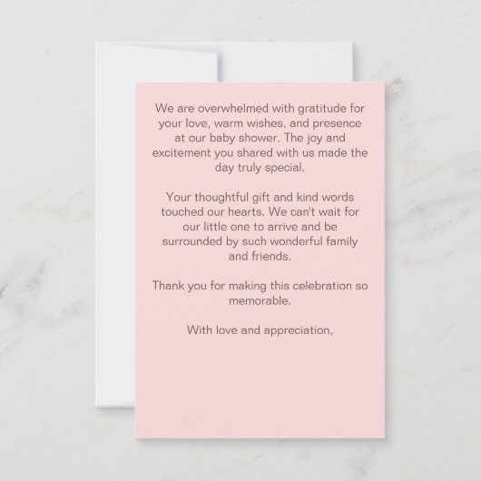 ベビー外の冬の赤ちゃんシャワー感謝していあなた 招待状 (裏面)