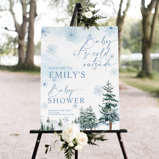 ベビー外の冷たいサイン、赤ちゃんシャワー ポスター