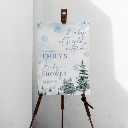 ベビー外の冷たいサイン、赤ちゃんシャワー ポスター