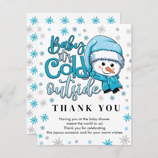 ベビー外の冷たいサンキューカード (正面/裏面)