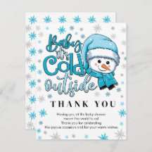 ベビー外の冷たいサンキューカード