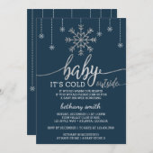 ベビー外の冷たいシャワー招待状フェイクグリッター 招待状 (正面/裏面)