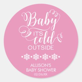 ベビー外の冷たい女の子赤ちゃんシャワーのシール ラウンドシール