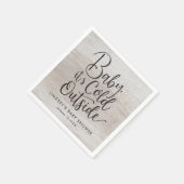 ベビー外の冷たい木フェイクの赤ちゃんシャワー スタンダードカクテルナプキン (角)