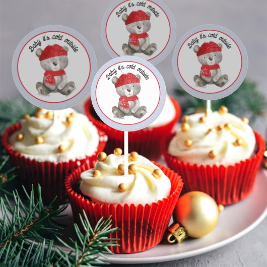 ベビー外の冷たい赤ちゃんシャワー招待状シール ラウンドシール