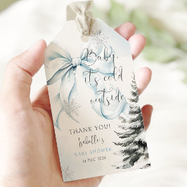 ベビー外の冷たいBow Baby Shower ギフトタグ