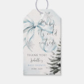 ベビー外の冷たいBow Baby Shower ギフトタグ (正面)