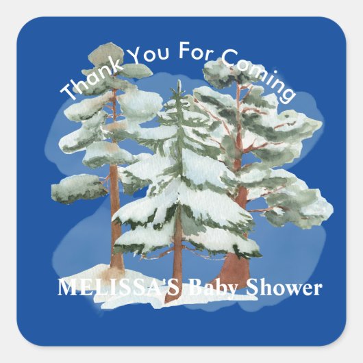 ベビー外の冷王室のたい感謝してい青 スクエアシール (正面)