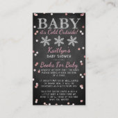 ベビー外の女の子の冬の赤ちゃんシャワー寒い エンクロージャーカード (正面)