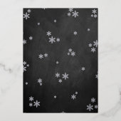 ベビー外の女の子の冬の赤ちゃんシャワー寒い 箔招待状 (裏面)