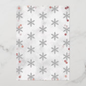 ベビー外の女の子の冬の赤ちゃんシャワー寒い 箔招待状 (裏面)