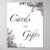 ベビー外の常緑樹のカードやギフトは冷たい ポスター (正面)