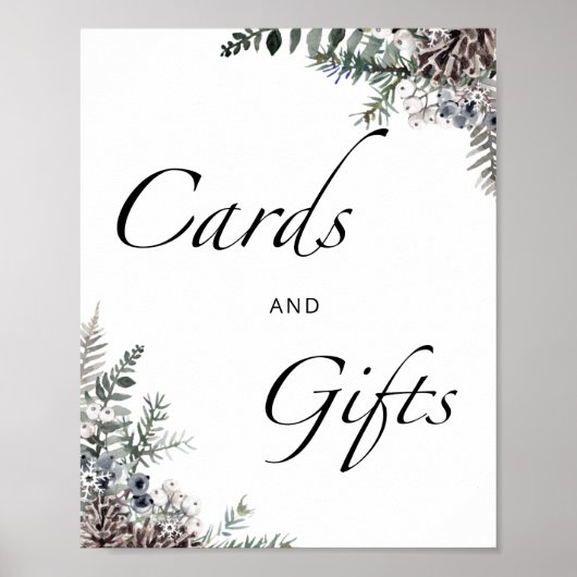 ベビー外の常緑樹のカードやギフトは冷たい ポスター (正面)