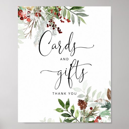 ベビー外の常緑樹のカードやギフトは冷たい ポスター (正面)