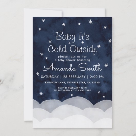 ベビー外の赤ちゃんシャワーお洒落が冷たい 招待状 (正面)
