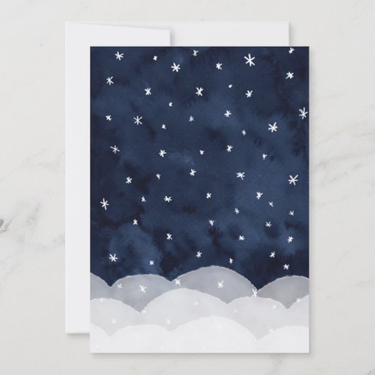 ベビー外の赤ちゃんシャワーお洒落が冷たい 招待状 (裏面)