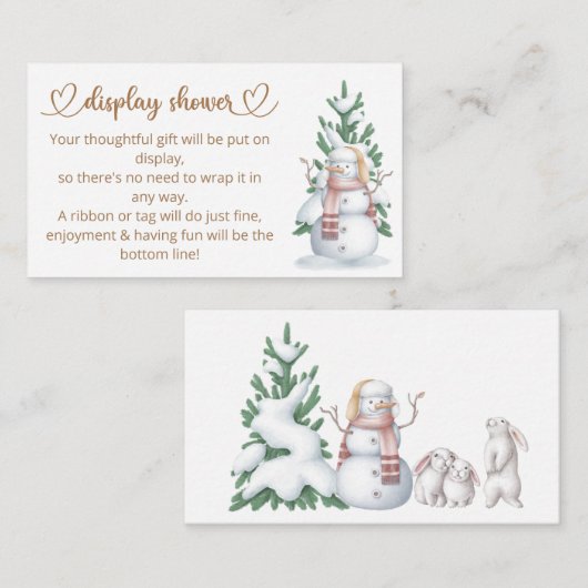 ベビー外の赤ちゃんシャワーが冷たい エンクロージャーカード (正面/裏面)