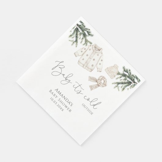 ベビー外の赤ちゃんシャワーが冷たい スタンダードランチョンナプキン (角)