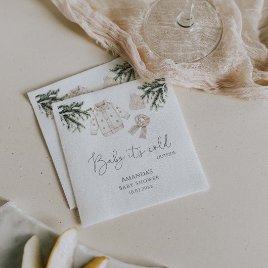 ベビー外の赤ちゃんシャワーが冷たい スタンダードランチョンナプキン