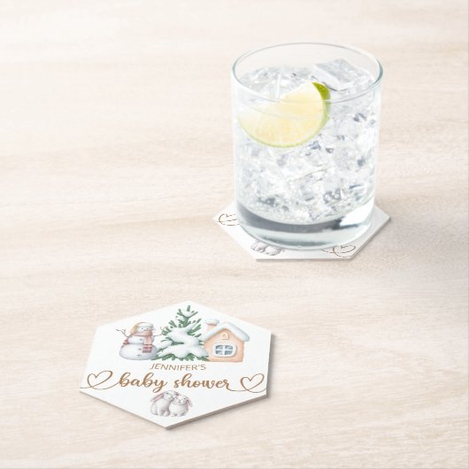 ベビー外の赤ちゃんシャワーが冷たい ペーパーコースター (インサイチュ)