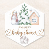 ベビー外の赤ちゃんシャワーが冷たい ペーパーコースター (正面)